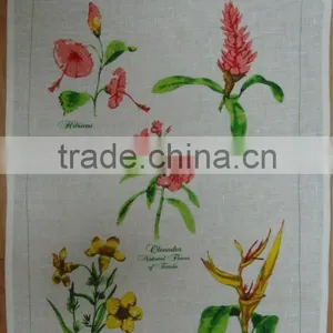 Silkscreen Printed Tea Towel Kitchen Linen Teatowel Printed for Sales &home Decoration thumbnail-6