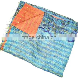 Handmade Women Silk Kantha Shawl thumbnail-3