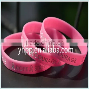 Custom Cancer Hope Strength Medical Alert Silicone Wristband Adult Bracelet Charity thumbnail-3