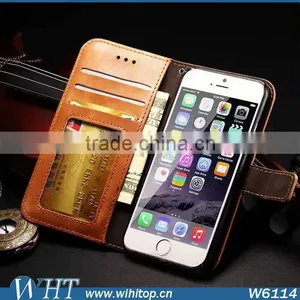 Retro Leather Sublimation Case for IPhone 6 Plus, Wallet Flip Case for IPhone 6 Wholesale thumbnail-3