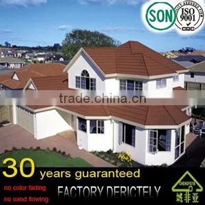 Real Sand Stone Coated Chip Metal Roof Tiles for Many Types thumbnail-2
