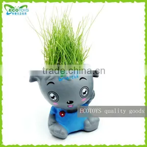 Little Grey Wolf Grass Doll,Doll With Grass Hair thumbnail-1