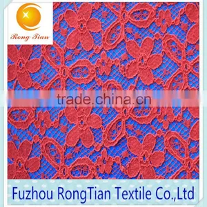 High Quality Hot Red Spandex Lace Fabric for Underwear Fabric thumbnail-1