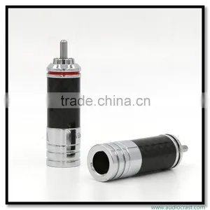Hi End Rhodium-Plated RCA Carbon Fiber Plug Connector RCA Terminals Audio Player thumbnail-2