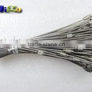 Thinkness 1mm Stainless Steel Wire Keychain Cable Twist Screw Locking Length 6"#FLQ043 thumbnail-4