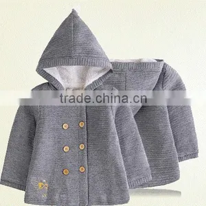 2016 Latest Design Boys Cotton Knitted Windproof Waterproof Hooded Trench Cardigan thumbnail-1