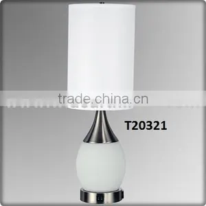 UL Listed Modern Bedroom Bedside Glass Shade Adjustable Desk Lamp With On Off Switch Power Outlet Hotel Desk Lamps Light T50070 thumbnail-4