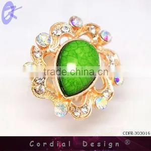 Hot Sale Colour Rhinestone Dripstone Fashion Beautiful Ring thumbnail-1