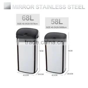 8 10 13 Gallon Infrared Touchless Dustbin Stainless Steel Waste Bin Home Garbage Can SD-007 thumbnail-3