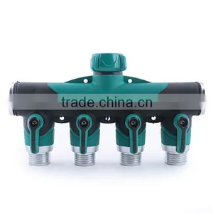 4 Way Garden Hose Connector| Hose to Hose Arthritis Friendly Watering Splitter, Leak Free thumbnail-1