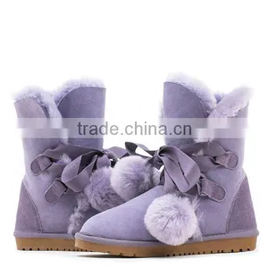 2015 New Design Snow Buckle Fastener Sweet Plush Boots thumbnail-5