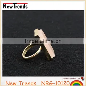 Hot Sell Pink Natural Quartz Stone Ring, Fashion Natural Stone Ring thumbnail-6