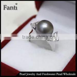 Nature Shell Pearl Price Wholesale Natural Pearl Ring Real 925 Silver Ring thumbnail-1