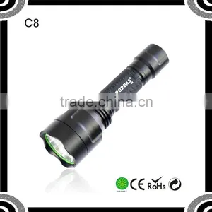 POPPAS C8 High Power 10W 500 Lumens XML T6 Tactical Aluminum LED 1101 Police Flashlight thumbnail-1