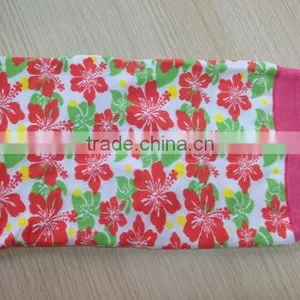 HaiNing Sock Factory 200 Needles Halloween All Over Flower Pattern Stock Women Pink Cotton Socks thumbnail-3