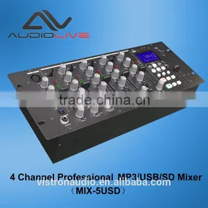 MIX-5 USD Hot Sell 4-channel Usb Mp3 Player dj Mixer With Audio Mixer Studio thumbnail-3