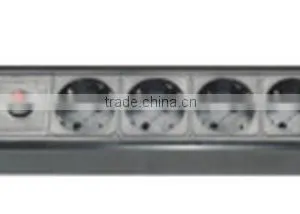 Germany PDU SOCKET 19' 1U 6 Ways With Overload Protector thumbnail-1