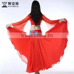 Wuchieal 2015 Belly Dance Performance Costumes Dress, Long Sleeves Sexy Dress Show Dance Wear thumbnail-5