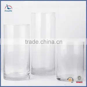 High Quality Cylinder Glass Vase Cheap Clear Wholesale Glass Vase thumbnail-5
