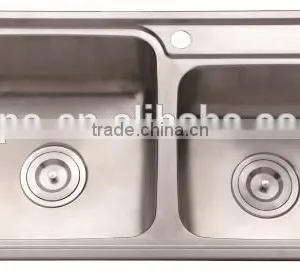 Top-Mount / Drop In Stainless Steel Double Bowl Kitchen Sink UC04 thumbnail-1