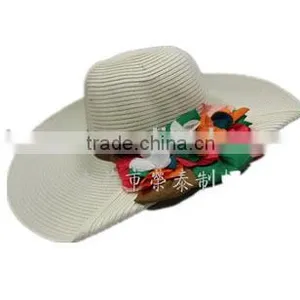 Chiffon Floral Wide Brim Straw Hats Sombrero Hats thumbnail-1