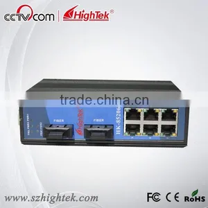 Din-rail 10/100Base Unmanaged Industrial 6 Ports and 2 Fiber Ports Ethernet Switch thumbnail-1