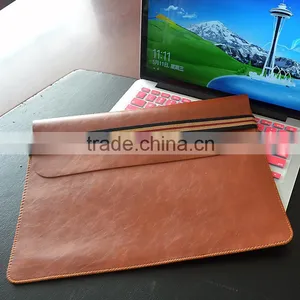 Factory Price!! Waterproof Top Glass Soft PU Leather Laptop Bag for Macbook thumbnail-5