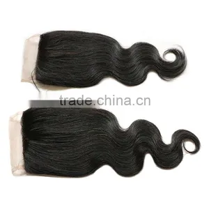 7A Brazilian Body Wave Closure 100% Virgin Human Hair 3.5x4 Swiss Lace Closure Bleached Knots Free Middle 3 Way Part Top Closure thumbnail-1