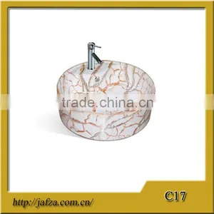 C17 Ceramic Basin, Round Counter Top Bathroom Marble Basin thumbnail-1