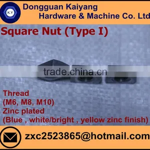 Square Nut Type I (Bicycle Fastener); Zinc Plated (Blue , White/bright , Yellow Zinc Finish ); M4, M8, M10. thumbnail-4