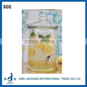 5L Wholesale Glass Drink Dispenser With Tap and Plastic Ring Glass Lid PJ05 thumbnail-3