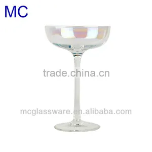 Handmade Rainbow Colored Champagne Saucer thumbnail-1