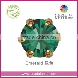 Crystal Unite Lead Free Chaton in Crown Setting, Emerald thumbnail-1