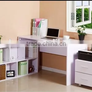 Best Price Home Furniture MDF Computer Desk With Bookshelf thumbnail-3