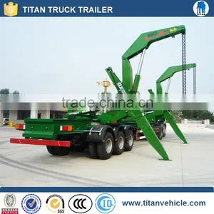 TITAN Factory Price 3 Axles 40 ft Two Movable Crane Hydraulic Container thumbnail-3