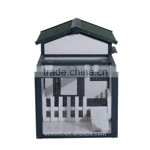 Pawhut 59" Wooden Rabbit Hutch With Outdoor Run - Green/White thumbnail-4