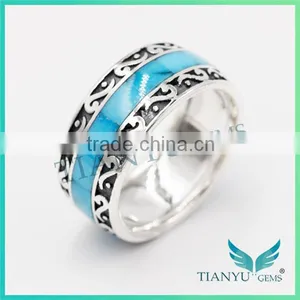 Fashion Turquoise Rings Finger Rings for Men and Women Wedding Ring Engagement Ring thumbnail-1