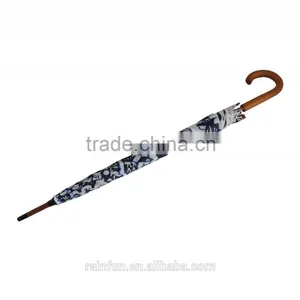 Wooden Shaft and Handle Automatic Open Long Umbrella thumbnail-5