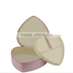 Chinese Factories Wholesale Custom PU Leather Jewelry Box, Pink Heart-shaped Box thumbnail-1