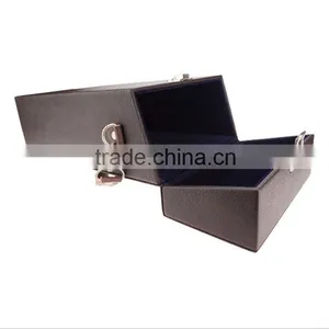 Wholesale Custom High-grade Leather 2 Bottles of Champagne Wine Box, Brown Gift Box thumbnail-3
