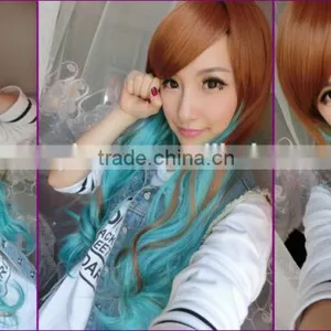 Long Wavy Synthetic Lace Front Hair Wig Rainbow Colorfull Heat Japanese Fiber Glueless Halloween Cosplay Wig thumbnail-5
