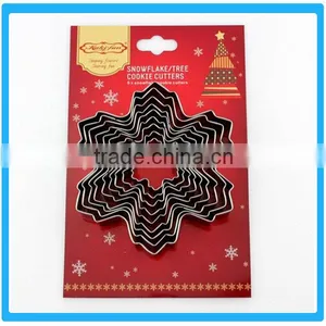 Snowflake Decorating Fondant Tools 9pcs Stainless Steel Cookie Molds Christmas Cookie Cutters thumbnail-1