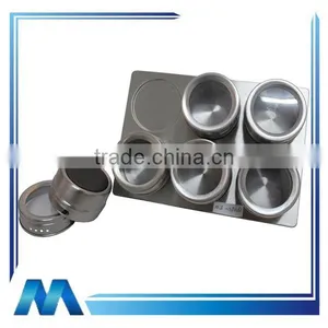 6 in 1 Magnetic Stainless Steel Spice Jar Rack thumbnail-1