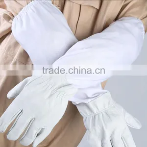 2017 Beekeeping Tools/Sheepskin Materical Bee Gloves/50cm Fencing Protection Honey Bee Glove thumbnail-5