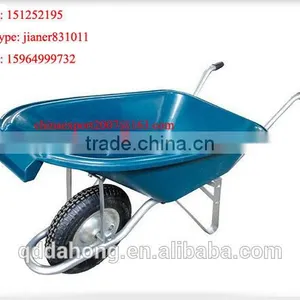 Plastic Concrete Wheel Barrow WB5600 With Green Tray and Pneumatic Wheel thumbnail-3