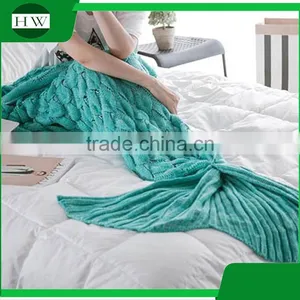 Wholesale Custom Various Colors Knitted Mermaid Tail Blanket for Children thumbnail-2