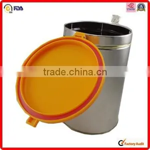 Silver Printing Metal Customed Coffee Tin Can With Throat Cap thumbnail-3