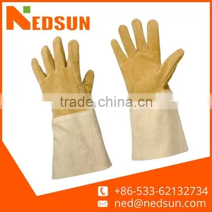 High Quality Long Cuff Full Leather Gardening Gloves Women thumbnail-1