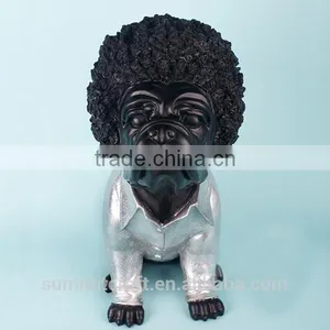Stylish Design Resin Black English Bulldogs Statues for Sale thumbnail-1