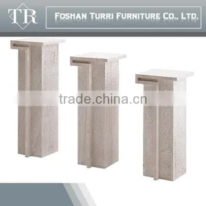Modern Travertine Design Marble Top Wooden Flower Stand thumbnail-3
